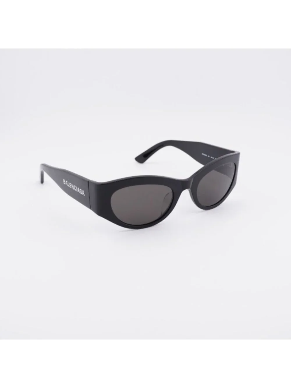 Balenciaga BB0330SK 001 Sunglasses Black Cat Eye Frame, Grey Lenses